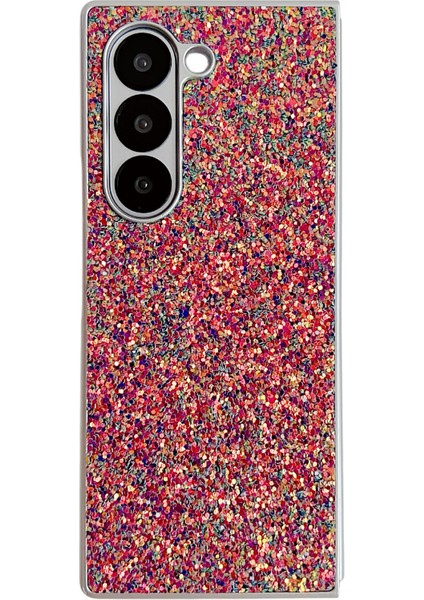 Samsung Galaxy Z Fold7 5g Kauçuk Gümüş Kenarlı Hayalet Simli Sert Pc Telefon Kılıfı (Yurt Dışından)