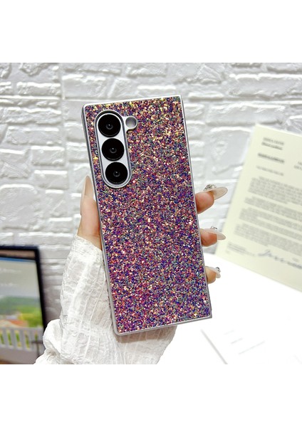 Samsung Galaxy Z Fold7 5g Kauçuk Gümüş Kenarlı Hayalet Simli Sert Pc Telefon Kılıfı (Yurt Dışından) fiyatları