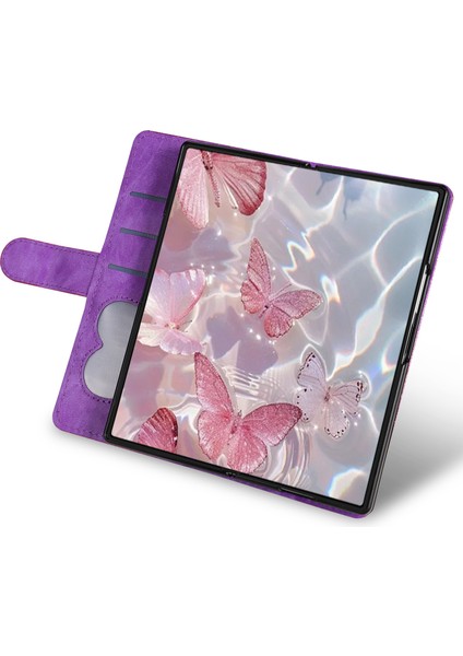 Samsung Galaxy Z Fold7 5g Pu + Pc Stand Kılıf Simli Telefon Deri Kılıf Fermuarlı Cep Askılı (Yurt Dışından) indirimleri