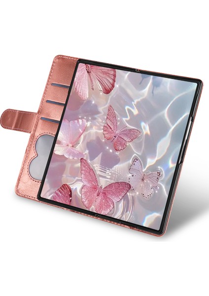 Samsung Galaxy Z Fold7 5g Pu + Pc Stand Kılıf Simli Telefon Deri Kılıf Fermuarlı Cep Askılı (Yurt Dışından) indirimleri