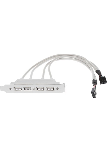 Çift Anakart 9pin Başlığı - 4port USB 2.0 Dişi Kablo Pcı Braketi (Yurt Dışından)