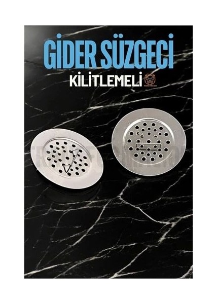 Kilitlenebilir Metal Lavabo Evye Süzgeci 2 Adet