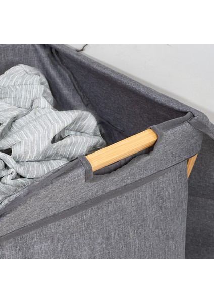 MIO-100 Bambu Banyo Kirli Çamaşır Sepeti Banyo Düzenleyici Sepet 40,5X65,5 cm fırsatları