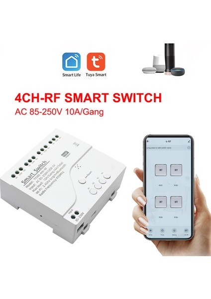 Tuya Akıllı Wifi Motor Anahtar Modülü Rf 433 Radyo Uzaktan Kumanda 4ch Inching Röle Alexa Google Home Için, 4ch AC85-250V (Yurt Dışından) modelleri
