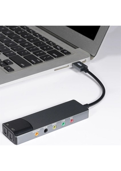 6-In-1 Bilgisayar Ses Kartı 5.1 USB Harici Ses Kartı Çok Fonksiyonlu Ses Dönüştürücü Dizüstü Bilgisayar Için Alüminyum Ses Kartı (Yurt Dışından) modelleri