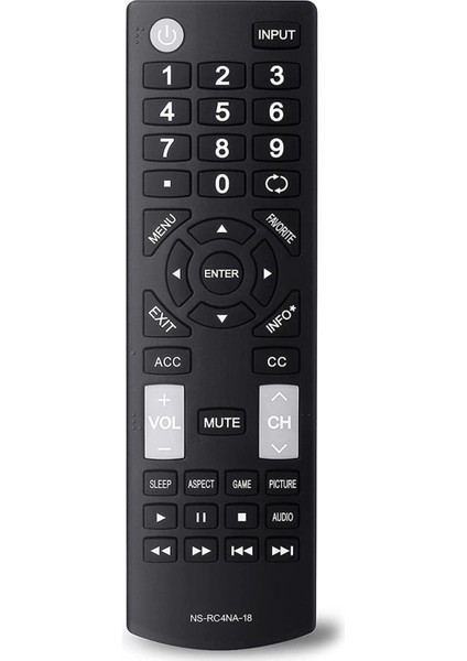 Tüm Insignia Led-Lcd Hdtv Tv'lere Uygun Evrensel Uzaktan Kumanda Yedek Parçası NS-RC4NA-18 NS-32D311NA17 (Yurt Dışından)