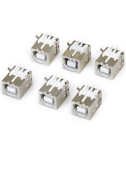 6 Adet Yedek USB Konnektör Soketi Tip B Dişi Dik Açı (Yurt Dışından)