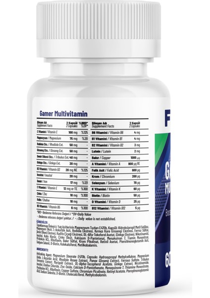 Proteinocean Gamer Multivitamin - 60 Kapsül fiyatları