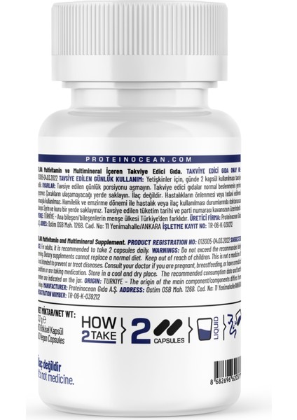 Proteinocean Gamer Multivitamin - 60 Kapsül modelleri