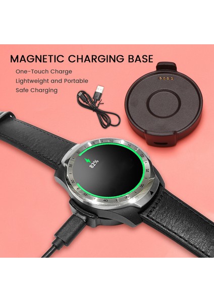 Akıllı Saat Şarj Cihazı Ticwatch Pro Için USB Veri ve Dock Şarj Dock Kablosu Bluetooth Saat Şarj Cihazı ile 1m Manyetik Emme Kablosu (Yurt Dışından) indirimleri