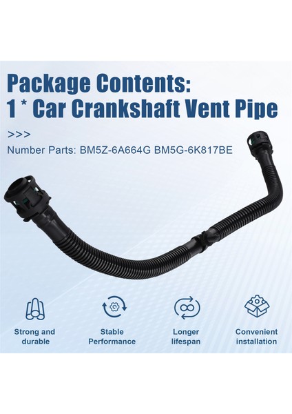 Araba Krank Mili Havalandırma Borusu Vana Kapağı Borusu BM5Z-6A664G BM5G-6K817BE Ford Kuga Escape 2013-2016 Için (Yurt Dışından) indirimleri