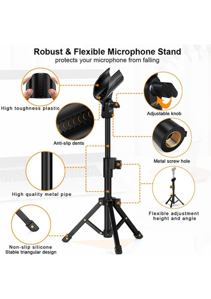 Masaüstü Mikrofon Standı, Çoğu Mikrofon Için 3/8 Inç Dişli Ayarlanabilir Masaüstü Mikrofon Standı (Yurt Dışından) fırsatları
