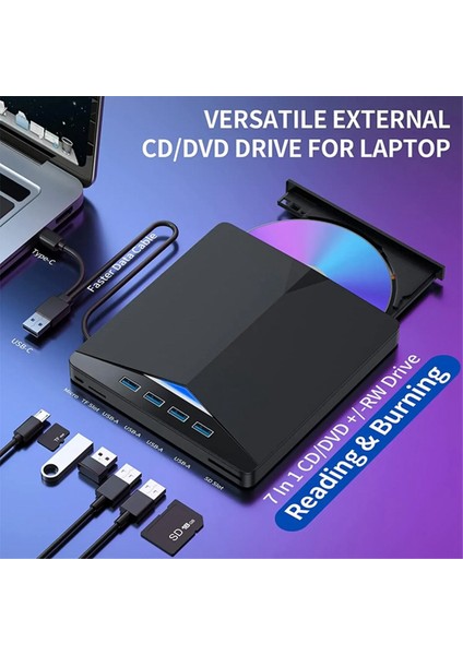 USB 3.0 Type-C Harici DVD Rw CD Sürücüsü Yazıcı Okuyucu Oynatıcı Harici Optik Sürücü Pc Dizüstü Masaüstü Bilgisayar Için (Yurt Dışından) modelleri