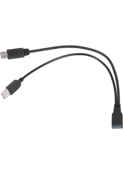 Siyah USB 3.0 Dişi - Çift USB Erkek Ekstra Güç Veri Y Uzatma Kablosu, 2,5 Inç Mobil Sabit Disk Için (Yurt Dışından)