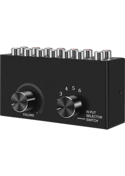 6'sı 1 Arada Çıkışlı Sol/sağ Stereo Ses Anahtarı Sessiz Düğmeli Taşınabilir Rca Stereo Ses Anahtarı Ses Ayırıcı (Yurt Dışından)