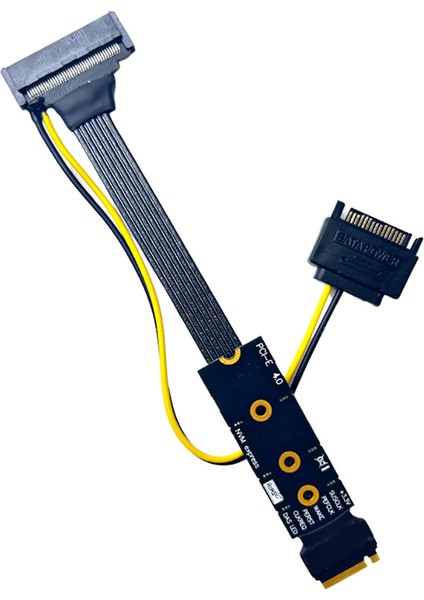 Gümüş Kaplamalı M.2 Nvme - U.2 U.3 Katı Hal Sürücü SSD Adaptörü Pcı-E 4.0 Gen4 Yüksek Hızlı Yükseltici Uzatma Kablosu (B) (Yurt Dışından)