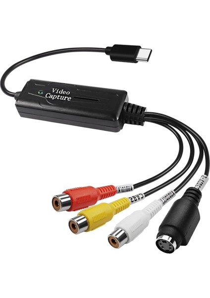 Rca Av To USB C Dönüştürücü Video Yakalama Kartı Adaptörü 1 Kanal Av Ntsc Pal Video S Video/kompozit To USB Dönüştürücü (Yurt Dışından)