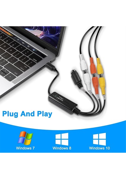 Rca Av To USB C Dönüştürücü Video Yakalama Kartı Adaptörü 1 Kanal Av Ntsc Pal Video S Video/kompozit To USB Dönüştürücü (Yurt Dışından) modelleri