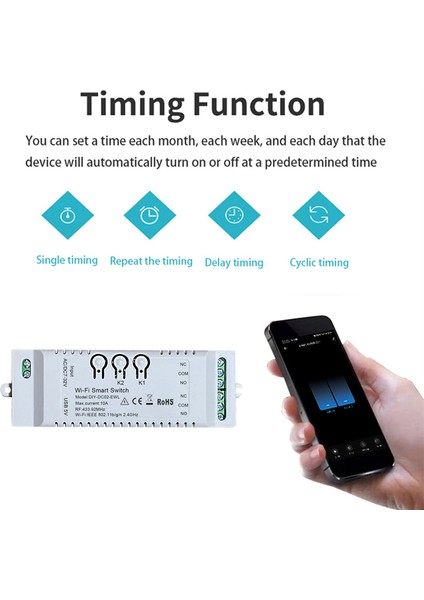 2ch Wifi Akıllı Anahtar Dıy Zamanlayıcı Ewelink 7-32V 2.4g WIFI+RF433+BT Ev Otomasyon Modülü Alexa Google Home Iftt Için (Yurt Dışından) indirimleri