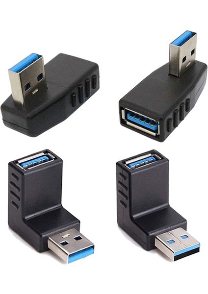 4 Adet USB 3.0 Adaptör Bağlantı Parçaları 90 Derece Erkek - Dişi USB Konnektörü - Sol, Sağ, Yukarı, Aşağı Açı Adaptörü Dahil (Yurt Dışından) fırsatları