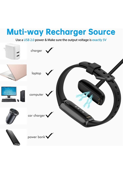 Fitbit Şarj 5/lüks USB Kablosuz Manyetik Şarj Aleti Kablosu Şarj Standı Taşınabilir Adaptör Akıllı Saat Aksesuarları 0.5 M (Yurt Dışından) fırsatları