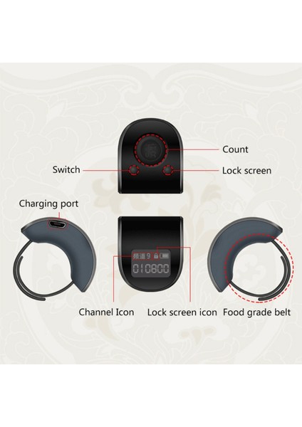 Mini Dijital LCD Parmak Yüzük El Taksitli Sayacı 6 Haneli Şarj Edilebilir Sayaçlar Clicker-Beyaz (Yurt Dışından) fiyatları