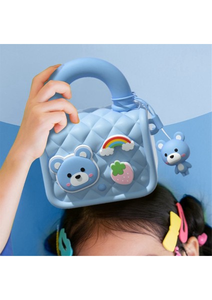 Çok Işlevli Çocuk Kamera Çantası Taşınabilir Sevimli Elde Taşınabilir Bozuk Para Çantası Kamera Aksesuarları, Mavi (Yurt Dışından)