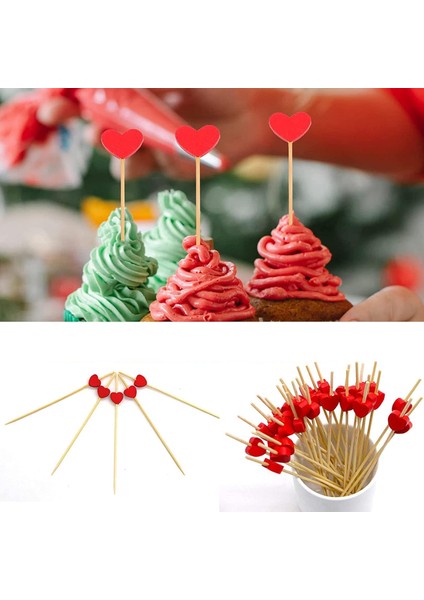 Bambu Kalp Kürdan 12 cm 50 Adet