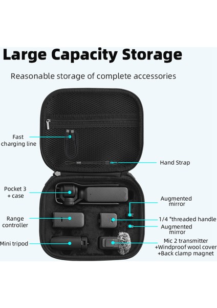 Osmo Cep 3 Için Taşınabilir Saklama Çantası Taşıma Çantası El Kamerası Vücut Mini Çanta Aksesuarları (Yurt Dışından)