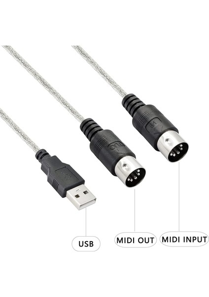 USB Mıdı Kablo Adaptörü, USB Tip A Erkek - Mıdı Din 5 Pin Giriş-Çıkış Kablosu Arayüzü, Müzik Klavyesi Için LED Göstergesi ile (Yurt Dışından) fiyatları
