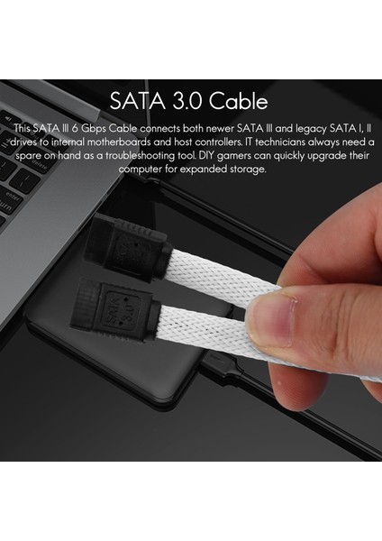 50 cm Sata 3.0 Iıı Sata3 7pin Veri Kablosu 6 Gb/s SSD Kabloları Naylon Kollu Premium Sürüm ile HDD Sabit Disk Veri Kablosu (Beyaz) (Yurt Dışından) fırsatları