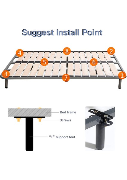 4 Adet Karyola Ayakları, Karyola Çerçevesi Için Ayarlanabilir Yükseklik Merkezi Destek Ayağı, Yatak Merkezi Çıta Ağır Destek Ayağı (4.7-8.67INCH) (Yurt Dışından) fırsatları