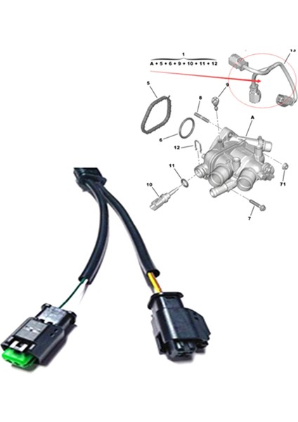 9804315380 Peugeot 207/308/3008/4008 Için Termostat Kablo Demeti Citroen C3/c4/c5/mini/ds3 Su Sıcaklığı Hattı (Yurt Dışından) indirimleri