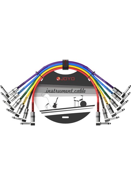 Joyo Audio Studio Patch Kabloları 1.2ft Bas Gitar Efekt Pedalı Için Profesyonel Gitar Patch Kabloları 1/4 Inç (Cm-05, 6 Paket) (Yurt Dışından)