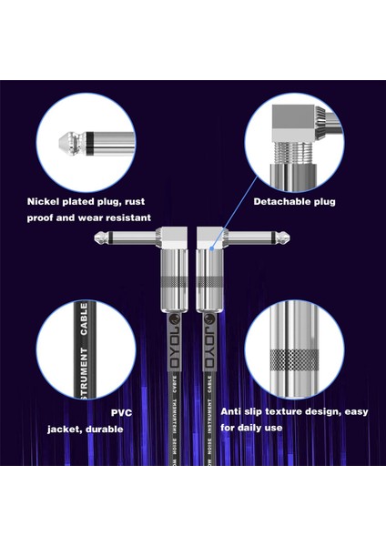 Joyo Audio Studio Patch Kabloları 1.2ft Bas Gitar Efekt Pedalı Için Profesyonel Gitar Patch Kabloları 1/4 Inç (Cm-05, 6 Paket) (Yurt Dışından) fırsatları