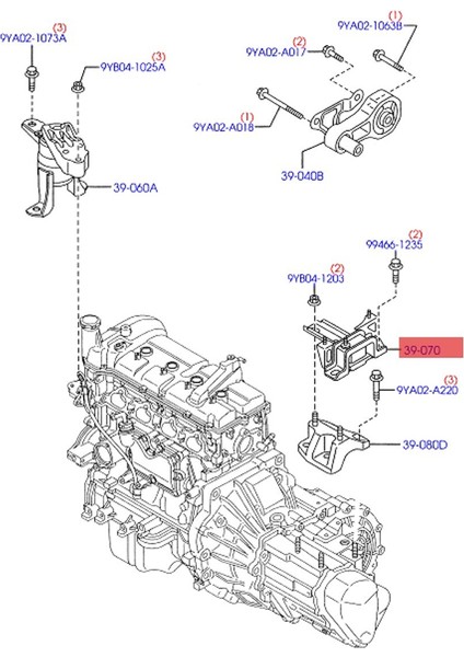 Motor Trans Montaj Braketi Ayak Tutkalı DG80-39070-B D651-39060 Ford Fiesta 2009-2011 Şanzıman Montajı DG8039070C (Yurt Dışından) indirimleri