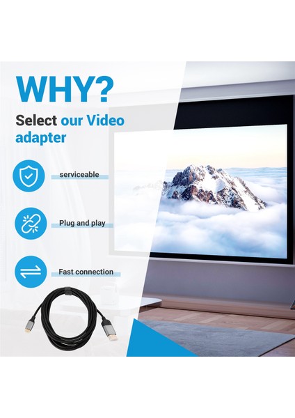 Qgeem Bağlantıları USB Type C - HDMI Uyumlu Kablo Adaptörü 4K30HZ, Video ve Ses Iletimi Için Adaptör Kablosu C (Yurt Dışından) indirimleri