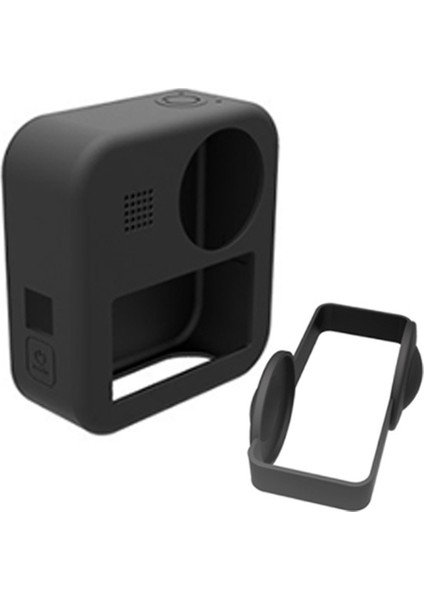 Gopro Max 360 Spor Kamera Için Silikon Koruyucu Muhafaza Kılıfı Profesyonel Koruyucu Dome Lens Parçaları (Siyah) (Yurt Dışından)