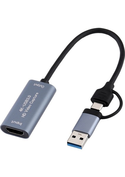 Usb3.0 Video Yakalama Kartı 4K HDMI Uyumlu USB Type C Video Oyun Kayıt Kartı Oyun Canlı Yayını Için (Yurt Dışından)