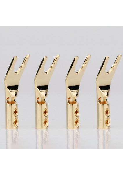 Adet Hıfı Muz Y Maça U/y Altın Kaplama Saf Bakır Vidalı Çatal Hifi Hoparlör Maça Konnektör Fişleri-Bakır (Yurt Dışından) fiyatları