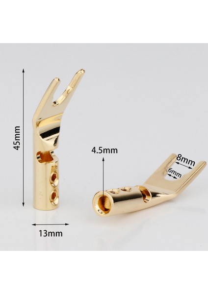 Adet Hıfı Muz Y Maça U/y Altın Kaplama Saf Bakır Vidalı Çatal Hifi Hoparlör Maça Konnektör Fişleri-Bakır (Yurt Dışından) modelleri