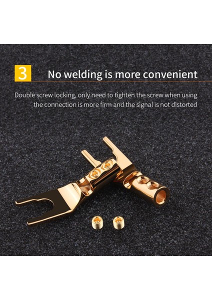 Adet Hıfı Muz Y Maça U/y Altın Kaplama Saf Bakır Vidalı Çatal Hifi Hoparlör Maça Konnektör Fişleri-Bakır (Yurt Dışından) indirimleri