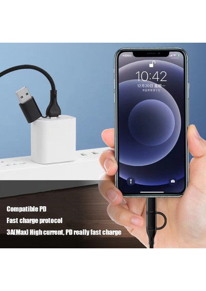 4'ü 1 Arada Şarj Kablosu Pd Çok Fonksiyonlu Hızlı Şarj Veri Kablosu Tip-C'den Tip-C'ye Şarj Kablosu Telefon Şarj Kablosu (Yurt Dışından) indirimleri