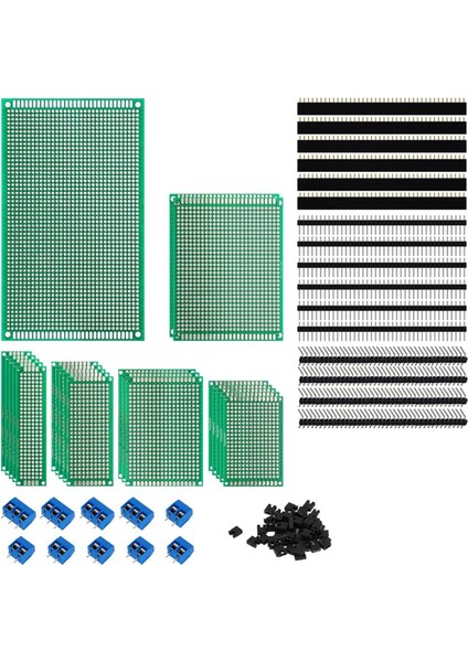 147 Parçalı Pcb Devre Kartı Prototip Kiti - 6 Boyutta Çift Taraflı Perf Kartları (Yurt Dışından)