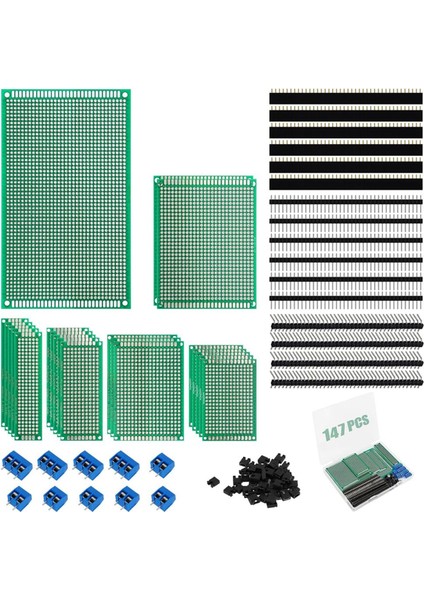 147 Parçalı Pcb Devre Kartı Prototip Kiti - 6 Boyutta Çift Taraflı Perf Kartları (Yurt Dışından) fiyatları