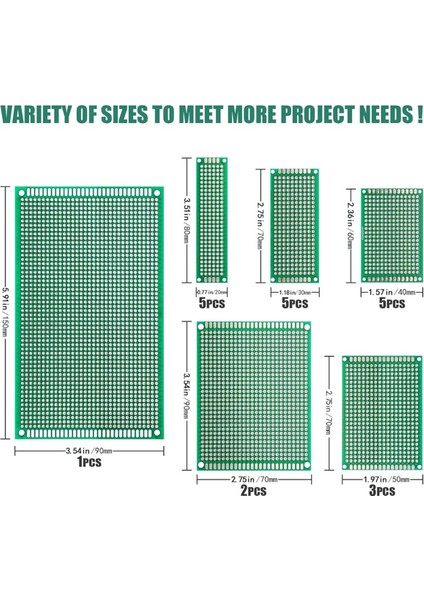 147 Parçalı Pcb Devre Kartı Prototip Kiti - 6 Boyutta Çift Taraflı Perf Kartları (Yurt Dışından) indirimleri