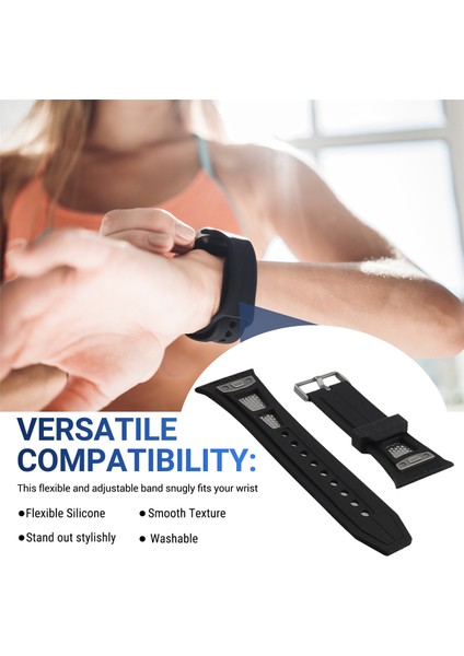 Apple Watch Band 49MM Kauçuk Spor Bileklik Bileklik Yedek Aksesuarları Siyah Için Kayış (Yurt Dışından) indirimleri