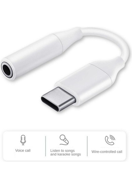 USB C - 3,5 mm Jack Aux Adaptörü Type-C 3,5 Dijital Dac Ses Kablosu Adaptörü Kulaklık Aksesuarları Beyaz (Yurt Dışından) fiyatları