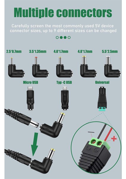 Evrensel 5V USB Güç Kablosu, Android Telefonlar, Tablet, Güç Bankası, OYRCRI4K Için 8 Tip Konnektörlü Usb'den Dc Güç Kablosuna (Yurt Dışından) modelleri