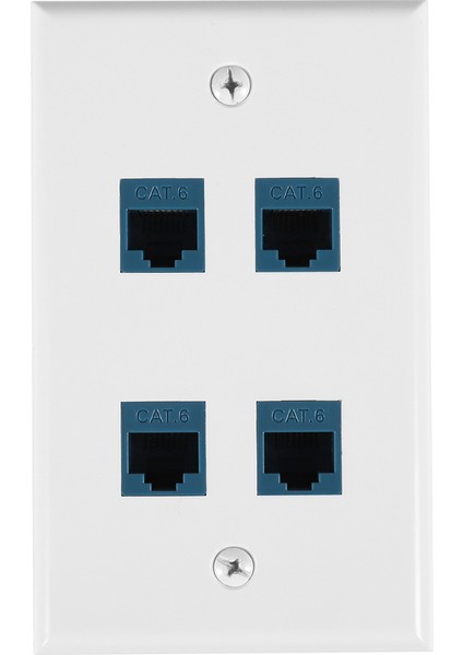 Ethernet Duvar Plakası 4 Port Duvar Plakası Dişi-Dişi Cat7/6/6e/5/5e Ethernet Cihazlarıyla Uyumlu - Mavi (Yurt Dışından)